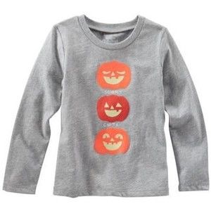 Oshkosh Originals NEW Toddler Girl 2T Glow in Dark Halloween Pumpkin Tee Gray
